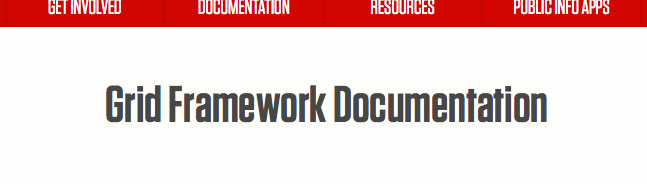 The UNL website page title, with example Grid Framework Documentation' shown
