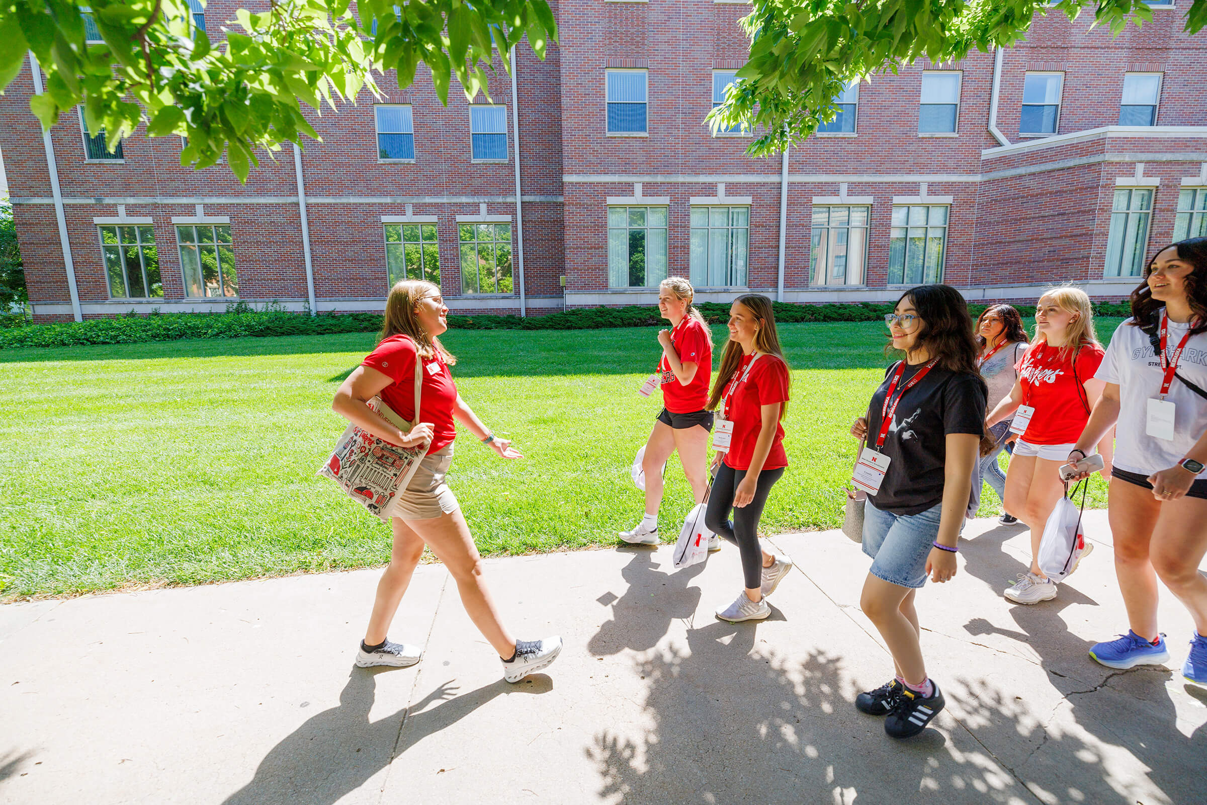 Students walking on campus for New Student Enrollment