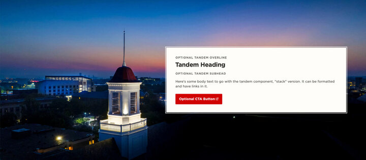 Screen capture of tandem component, stack option