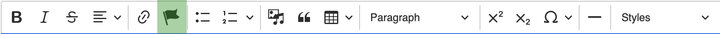 Screenshot of WYSIWYG editor with anchor link button highlighted